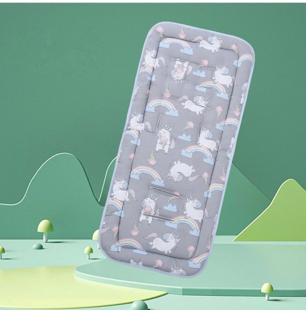 Матрацик-вкладиш у візочок  Сірий, Єдиноріжки Матрацик-вкладиш у візочок  Сірий, Єдиноріжки