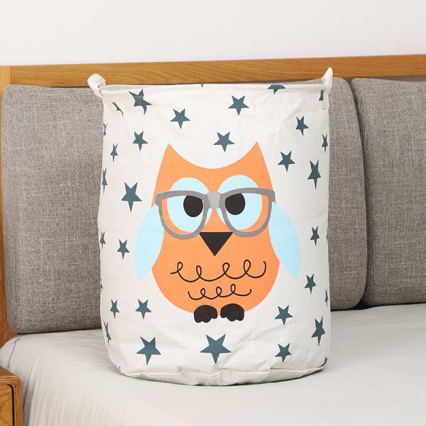Текстильна корзина для зберігання іграшок та білизни   Сова, 40х50 Текстильна корзина для зберігання іграшок та білизни   Сова, 40х50