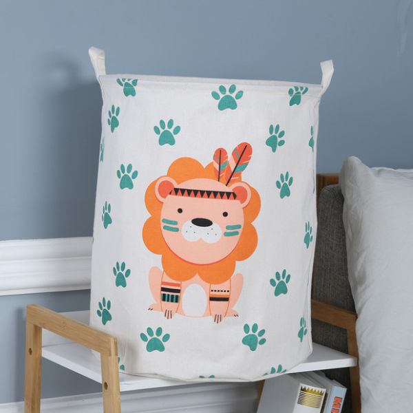 Текстильна корзина  для зберігання іграшок та білизни Лев 40х50 Текстильна корзина  для зберігання іграшок та білизни Лев 40х50