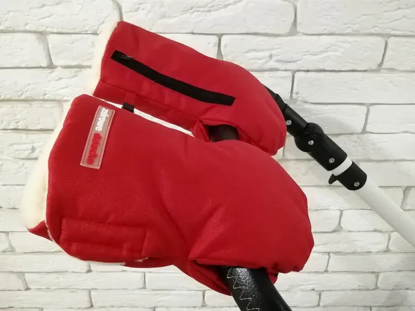 Рукавички-Муфта на коляску,з кишенею для телефону. Z&D Thermo (Red) Рукавички-Муфта на коляску,з кишенею для телефону. Z&D Thermo (Red)