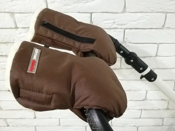 Рукавички-Муфта на коляску,з кишенею для телефону. Z&D Thermo (Brown) Рукавички-Муфта на коляску,з кишенею для телефону. Z&D Thermo (Brown)