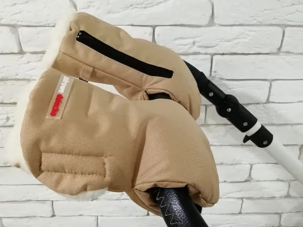 Рукавички-Муфта на коляску,з кишенею для телефону. Z&D Thermo (Beige) Рукавички-Муфта на коляску,з кишенею для телефону. Z&D Thermo (Beige)