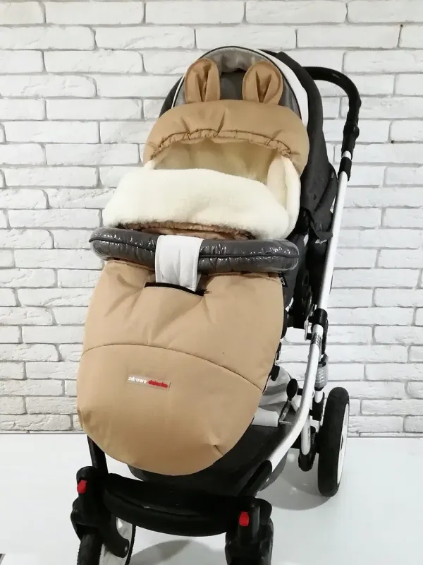 Зимовий Конверт Футмуф Чохол на овчині в коляску Z&D Thermo (Beige)