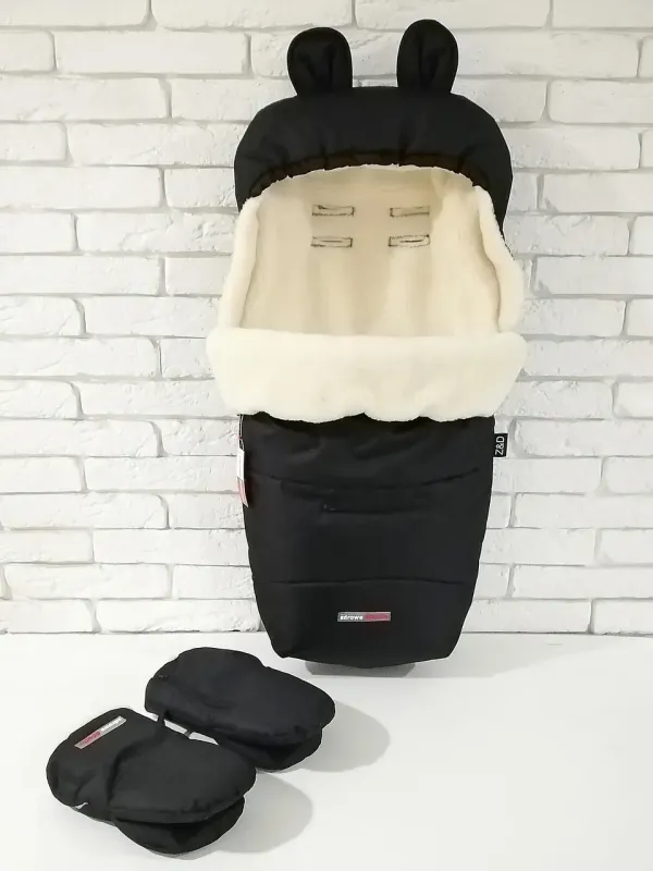 Комплект Зимовий Конверт Футмуф і Рукавички Z&D Thermo (Black) Комплект Зимовий Конверт Футмуф і Рукавички Z&D Thermo (Black)