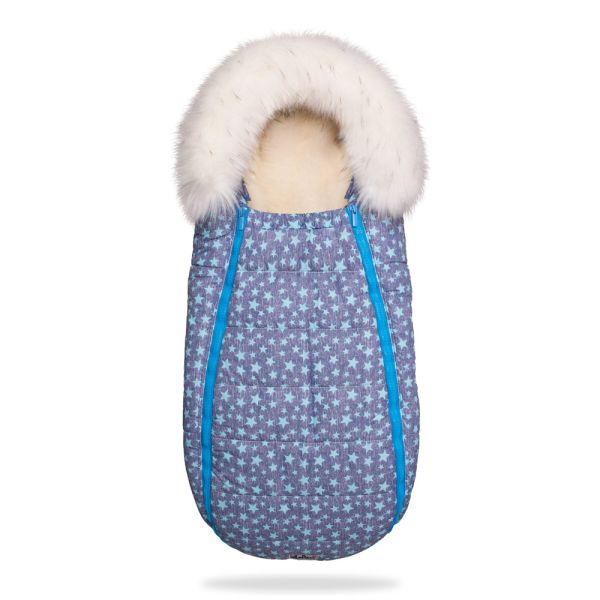 Зимовий конверт-кокон DoRechi Baby XS блакитні зірки з опушкою (1868 О) Зимовий конверт-кокон DoRechi Baby XS блакитні зірки з опушкою (1868 О)