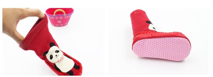 Шкарпетки-тапочки, махрові, колір Рожевий Зайка, розмір 16 см