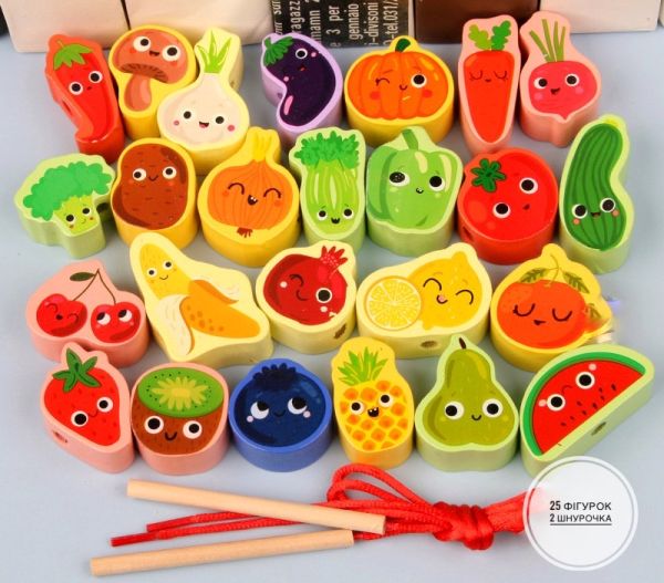 Шнурівка Овочі і фрукти, 25 шт Шнурівка Овочі і фрукти, 25 шт