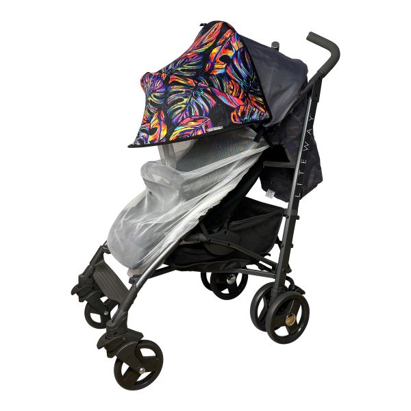 Must Have Shade ДоРечі 2 в 1 колір 'Тропічне листя' козирок з білою москітною сіткою (1846 T) Must Have Shade ДоРечі 2 в 1 колір 'Тропічне листя' козирок з білою москітною сіткою (1846 T)