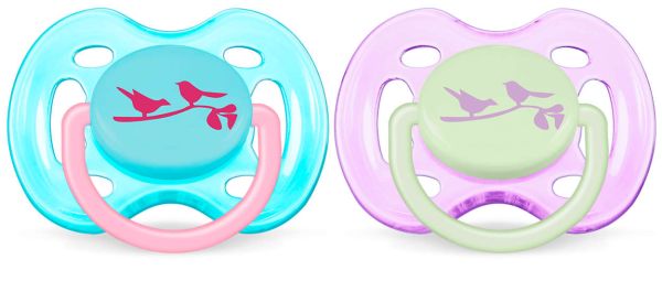 Пустушка для дівчинки Philips Avent Freeflow, пташки, 2 шт. (SCF172/18) Пустушка для дівчинки Philips Avent Freeflow, пташки, 2 шт. (SCF172/18)