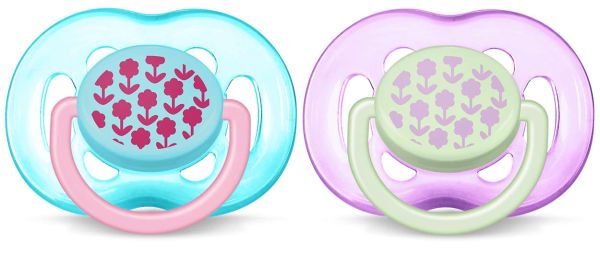 Пустушка для дівчинки Philips Avent Freeflow, квіти, 2 шт. (SCF172/22) Пустушка для дівчинки Philips Avent Freeflow, квіти, 2 шт. (SCF172/22)
