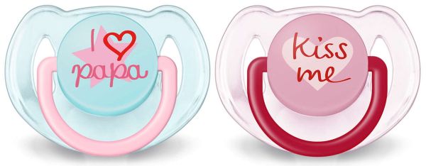 Пустушка для дівчинки Philips Avent Classic, I love, 2 шт. (SCF172/70) Пустушка для дівчинки Philips Avent Classic, I love, 2 шт. (SCF172/70)