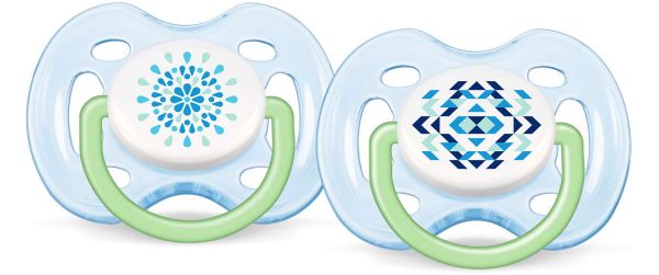 Пустушка для хлопчика Philips Avent Freeflow, блакитна, 2 шт. (SCF180/23) Пустушка для хлопчика Philips Avent Freeflow, блакитна, 2 шт. (SCF180/23)