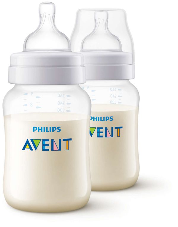 Пляшки для годування Philips Avent Anti-Colic, 260 мл, 2 шт. (SCF813/27) Пляшки для годування Philips Avent Anti-Colic, 260 мл, 2 шт. (SCF813/27)