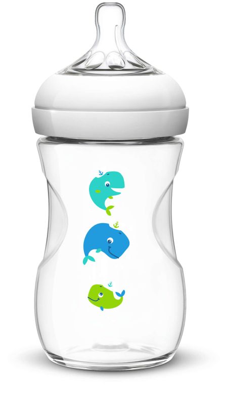 Пляшечка для годування Philips Avent Natural, кити, 260 мл (SCF627/25) Пляшечка для годування Philips Avent Natural, кити, 260 мл (SCF627/25)