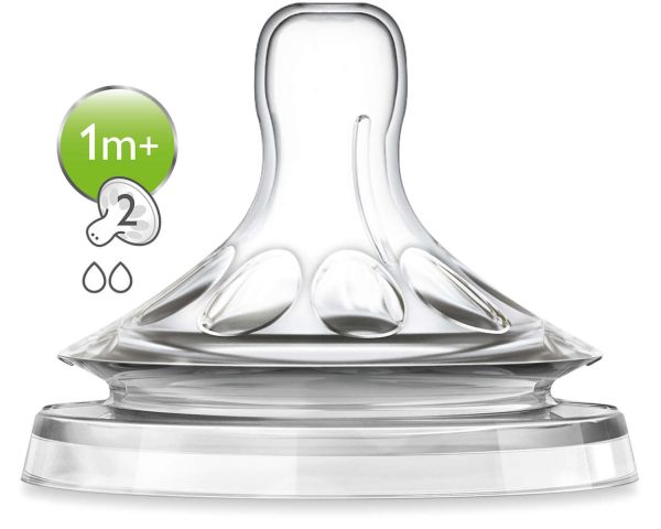 Соска силіконова Philips Avent Natural, повільний потік, 2 шт. (SCF652/27) Соска силіконова Philips Avent Natural, повільний потік, 2 шт. (SCF652/27)