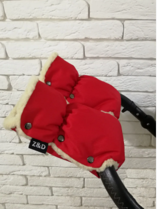 Перчатки-муфточки на коляску ZD NEY Червоні Перчатки-муфточки на коляску ZD NEY Червоні