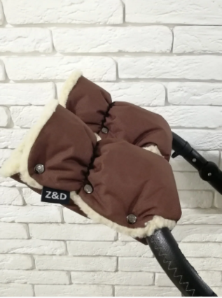Перчатки-муфточки на коляску ZD NEY Коричневі Перчатки-муфточки на коляску ZD NEY Коричневі