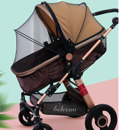 Універсальна москитна сітка з каркасом для коляски, чорна Універсальна москитна сітка з каркасом для коляски, чорна