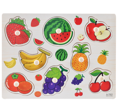 Дерев'яні пазли-вкладки, Фрукти,  А 7021 Дерев'яні пазли-вкладки, Фрукти,  А 7021