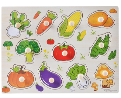 Дерев'яні пазли-вкладки, Овочі,  А 3013 Дерев'яні пазли-вкладки, Овочі,  А 3013