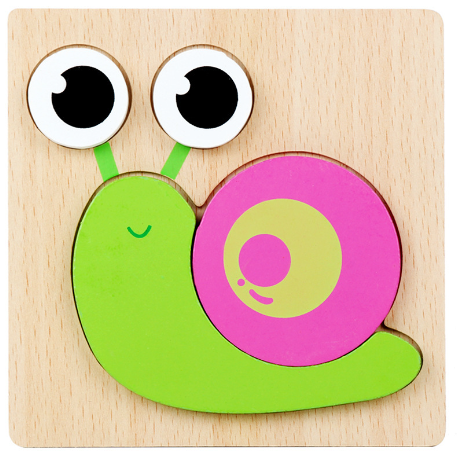 Об'ємні дерев'яні пазли-вкладки Равлик Об'ємні дерев'яні пазли-вкладки Равлик