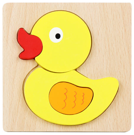 Об'ємні дерев'яні пазли-вкладки Качка Об'ємні дерев'яні пазли-вкладки Качка