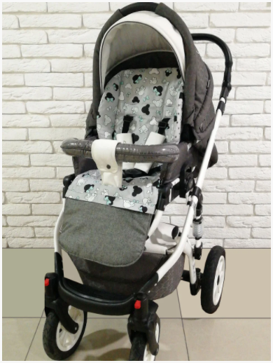 Матрацик-вкладиш у коляску універсальний двосторонній Z&D New (turquoise mickey) Матрацик-вкладиш у коляску універсальний двосторонній Z&D New (turquoise mickey)