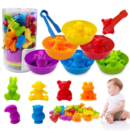 Набір Монтесорі для рахунку та сортування Дикі тваринки №1 Набір Монтесорі для рахунку та сортування Дикі тваринки №1