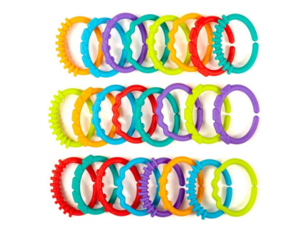 Кільця-прорізувачі, різнокольорові, Briqht Starts, 24 шт Кільця-прорізувачі, різнокольорові, Briqht Starts, 24 шт